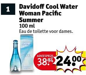 Aanbiedingen Davidoff cool water woman pacific summer 100 ml - Davidoff - Geldig van 04/07/2017 tot 09/07/2017 bij Kruidvat