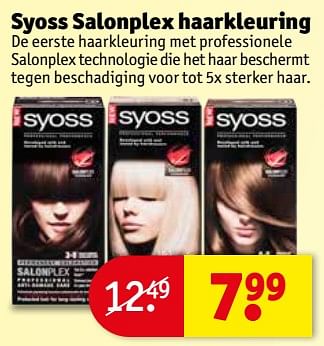 Aanbiedingen Syoss salonplex haarkleuring - Syoss - Geldig van 04/07/2017 tot 09/07/2017 bij Kruidvat