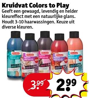 Aanbiedingen Kruidvat colors to play - Huismerk - Kruidvat - Geldig van 04/07/2017 tot 09/07/2017 bij Kruidvat