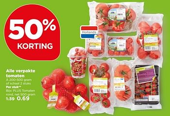 Aanbiedingen Plus tomaten rond - Huismerk - Plus - Geldig van 02/07/2017 tot 08/07/2017 bij Plus