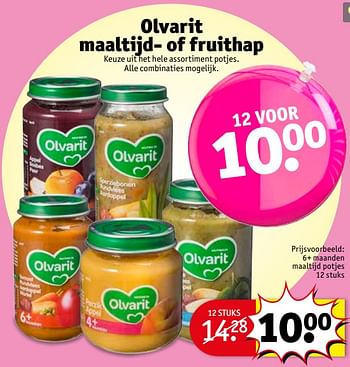 Aanbiedingen Olvarit maaltijd- of fruithap - Olvarit - Geldig van 04/07/2017 tot 09/07/2017 bij Kruidvat
