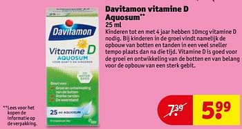 Aanbiedingen Davitamon vitamine d aquosum - Davitamon - Geldig van 04/07/2017 tot 09/07/2017 bij Kruidvat