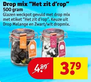 Aanbiedingen Drop mix het zit d`rop - Huismerk - Kruidvat - Geldig van 04/07/2017 tot 09/07/2017 bij Kruidvat