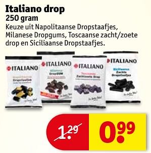 Aanbiedingen Italiano drop - Italiano - Geldig van 04/07/2017 tot 09/07/2017 bij Kruidvat