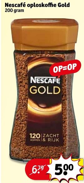 Aanbiedingen Nescafé oploskoffie gold - Nescafe - Geldig van 04/07/2017 tot 09/07/2017 bij Kruidvat