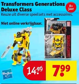 Aanbiedingen Transformers generations deluxe class - Hasbro - Geldig van 04/07/2017 tot 09/07/2017 bij Kruidvat