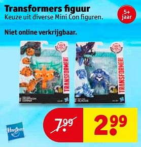 Aanbiedingen Transformers figuur - Hasbro - Geldig van 04/07/2017 tot 09/07/2017 bij Kruidvat