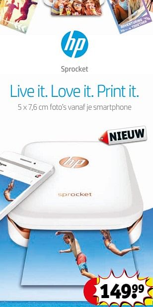 Aanbiedingen Hp sprocket live it. love it. print it. - HP - Geldig van 04/07/2017 tot 09/07/2017 bij Kruidvat