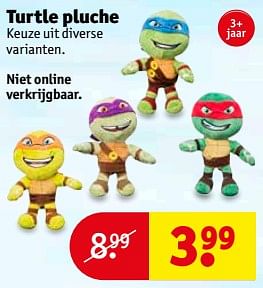 Aanbiedingen Turtle pluche - Ninja Turtles - Geldig van 04/07/2017 tot 09/07/2017 bij Kruidvat