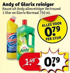 Aanbiedingen Andy of glorix reiniger - Huismerk - Kruidvat - Geldig van 04/07/2017 tot 09/07/2017 bij Kruidvat