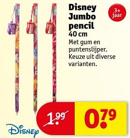 Aanbiedingen Disney jumbo pencil - Disney - Geldig van 04/07/2017 tot 09/07/2017 bij Kruidvat