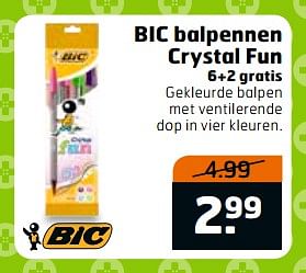 Aanbiedingen Bic balpennen crystal fun - BIC - Geldig van 04/07/2017 tot 16/07/2017 bij Trekpleister
