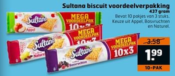 Aanbiedingen Sultana biscuit voordeelverpakking - Sultana - Geldig van 04/07/2017 tot 16/07/2017 bij Trekpleister