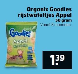 Aanbiedingen Organix goodies rijstwafeltjes appel - Goodies - Geldig van 04/07/2017 tot 16/07/2017 bij Trekpleister