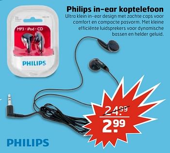 Aanbiedingen Philips in-ear koptelefoon - Philips - Geldig van 04/07/2017 tot 16/07/2017 bij Trekpleister