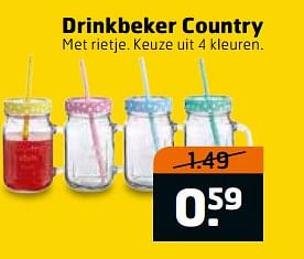 Aanbiedingen Drinkbeker country - Huismerk - Trekpleister - Geldig van 04/07/2017 tot 16/07/2017 bij Trekpleister