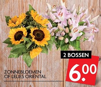 Aanbiedingen Zonnebloemen of lelies oriëntal - Huismerk - Deka Markt - Geldig van 06/07/2017 tot 09/07/2017 bij Deka Markt