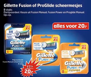 Aanbiedingen Gillette fusion manual scheermesjes - Gillette - Geldig van 04/07/2017 tot 16/07/2017 bij Trekpleister