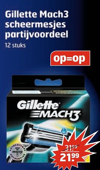 Aanbiedingen Gillette mach3 scheermesjes partijvoordeel - Gillette - Geldig van 04/07/2017 tot 16/07/2017 bij Trekpleister