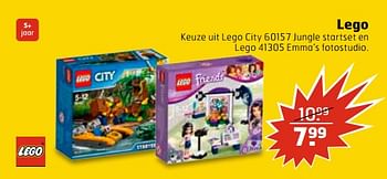 Aanbiedingen Lego city jungle startset en lego emma`s fotostudio - Lego - Geldig van 04/07/2017 tot 16/07/2017 bij Trekpleister