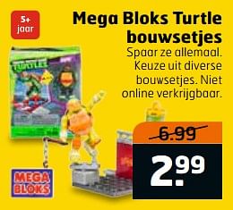 Aanbiedingen Mega bloks turtle bouwsetjes - Mega Bloks - Geldig van 04/07/2017 tot 16/07/2017 bij Trekpleister