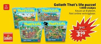 Aanbiedingen Goliath that`s life puzzel - Goliath - Geldig van 04/07/2017 tot 16/07/2017 bij Trekpleister