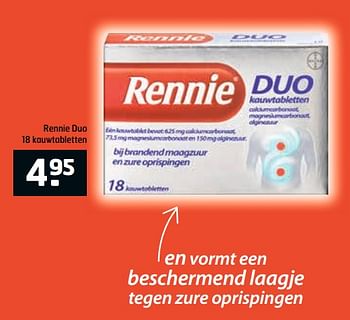 Aanbiedingen Rennie duo - Rennie - Geldig van 04/07/2017 tot 16/07/2017 bij Trekpleister
