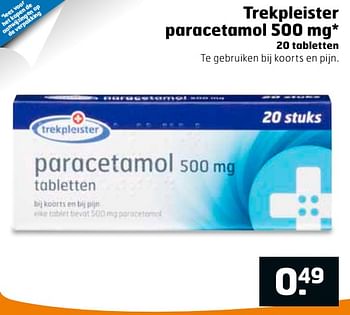 Aanbiedingen Trekpleister paracetamol 500 mg - Huismerk - Trekpleister - Geldig van 04/07/2017 tot 16/07/2017 bij Trekpleister