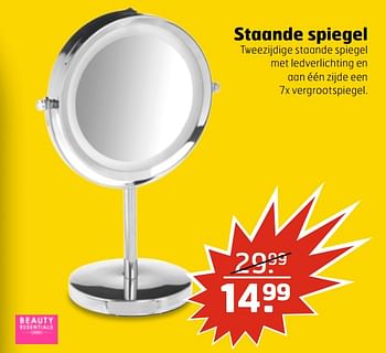 Aanbiedingen Staande spiegel - Beauty Essentials - Geldig van 04/07/2017 tot 16/07/2017 bij Trekpleister