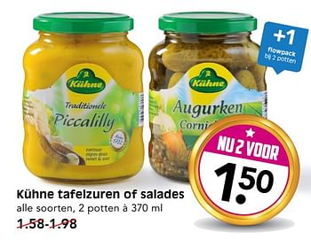 Aanbiedingen Kühne tafelzuren of salades - Kühne - Geldig van 02/07/2017 tot 08/07/2017 bij Em-té