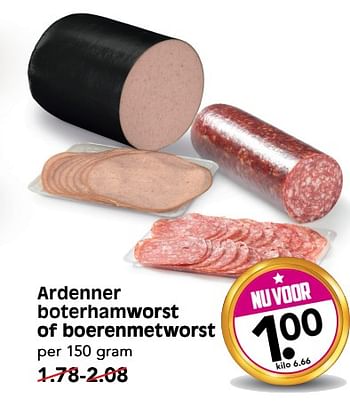 Aanbiedingen Ardenner boterhamworst of boerenmetworst - Huismerk - Em-té - Geldig van 02/07/2017 tot 08/07/2017 bij Em-té