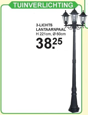 Aanbiedingen Tuinverlichting 3-lichts lantaarnpaal - Huismerk - Van Cranenbroek - Geldig van 03/07/2017 tot 22/07/2017 bij Van Cranenbroek
