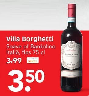 Aanbiedingen Villa borghetti soave of bardolino - Rode wijnen - Geldig van 02/07/2017 tot 08/07/2017 bij Em-té