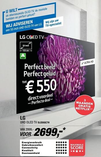 Aanbiedingen Lg uhd oled tv oled55c7v - LG - Geldig van 04/07/2017 tot 09/07/2017 bij Electro World