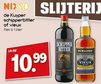 Aanbiedingen De kuyper schipperbitter of vieux - De Kuyper - Geldig van 04/07/2017 tot 09/07/2017 bij Agrimarkt