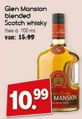 Aanbiedingen Glen mansion blended scotch whisky - Glen Mansion - Geldig van 04/07/2017 tot 09/07/2017 bij Agrimarkt
