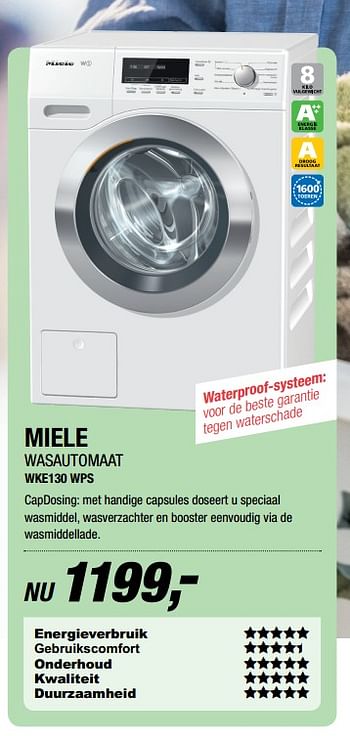 Aanbiedingen Miele wasautomaat wke130 wps - Miele - Geldig van 04/07/2017 tot 09/07/2017 bij Electro World