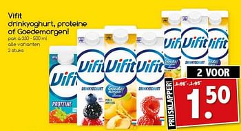 Aanbiedingen Vifit drinkyoghurt, proteine of goedemorgen! - Vifit - Geldig van 04/07/2017 tot 09/07/2017 bij Agrimarkt