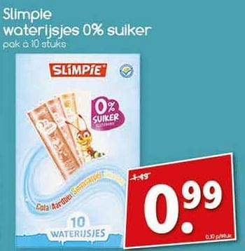 Aanbiedingen Slimpie waterijsjes 0% suiker - Slimpie - Geldig van 04/07/2017 tot 09/07/2017 bij Agrimarkt