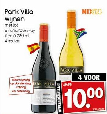 Aanbiedingen Park villa wijnen - Rode wijnen - Geldig van 04/07/2017 tot 09/07/2017 bij Agrimarkt