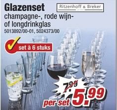 Aanbiedingen Glazenset - Ritzenhoff &amp; Breker - Geldig van 03/07/2017 tot 16/07/2017 bij Poco