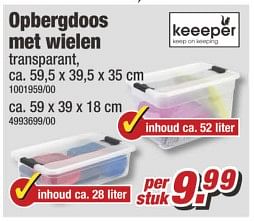 Aanbiedingen Opbergdoos met wielen - Keeeper - Geldig van 03/07/2017 tot 16/07/2017 bij Poco