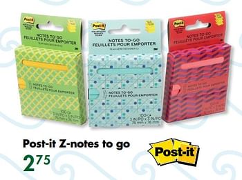 Aanbiedingen Post-it z-notes to go - Post-It - Geldig van 03/07/2017 tot 23/07/2017 bij The Read Shop