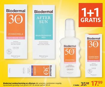 Aanbiedingen Biodermal zonbescherming en aftersun - Biodermal - Geldig van 03/07/2017 tot 16/07/2017 bij Etos