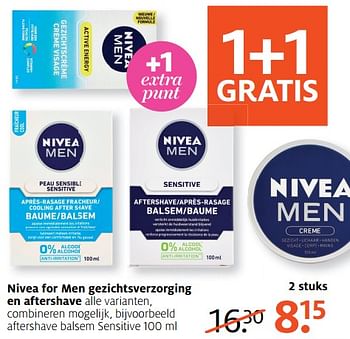 Aanbiedingen Nivea for men gezichtsverzorging en aftershave - Nivea - Geldig van 03/07/2017 tot 16/07/2017 bij Etos