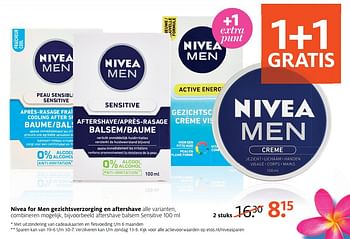 Aanbiedingen Nivea for men gezichtsverzorging en aftershave - Nivea - Geldig van 03/07/2017 tot 16/07/2017 bij Etos
