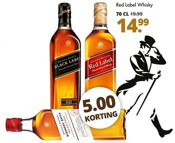 Aanbiedingen Red label whisky - Johnnie Walker - Geldig van 04/07/2017 tot 15/07/2017 bij Mitra
