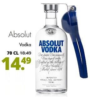 Aanbiedingen Absolut vodka - Absolut - Geldig van 04/07/2017 tot 15/07/2017 bij Mitra