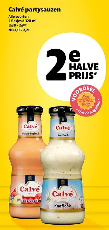 Aanbiedingen Calvé partysauzen - Calve - Geldig van 04/07/2017 tot 22/08/2017 bij Jumbo Supermarkten