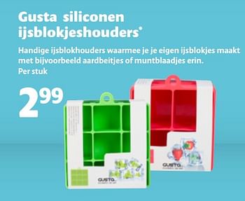 Aanbiedingen Gusta siliconen ijsblokjeshouders - Gusta - Geldig van 04/07/2017 tot 22/08/2017 bij Jumbo Supermarkten